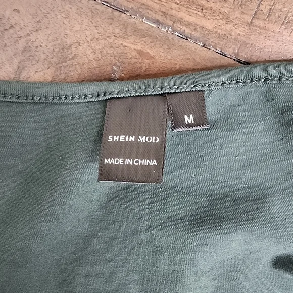 Forest Green Fairycore Bell Sleeve Velvet Trim Cropped Top Medium Whimsigoth - Picture 11 of 12